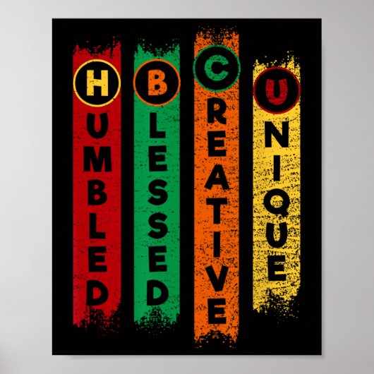 HBCU nederig gezegend creatief uniek zwart college Poster (Voorkant)