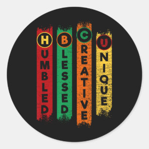 HBCU nederig gezegend creatief uniek zwart college Ronde Sticker