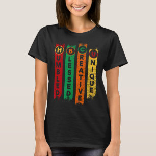 HBCU nederig gezegend creatief uniek zwart college T-shirt