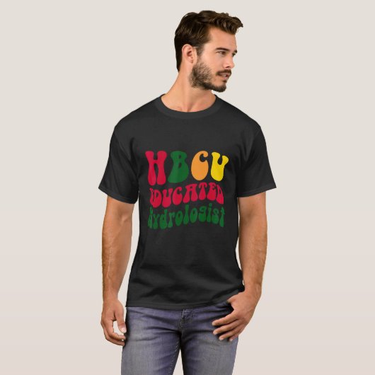 HBCU onderwezen hydroloog Black college Alumni App T-shirt (Voorkant volledig)