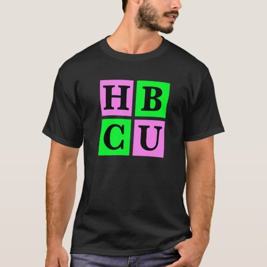 HBCU Pink and Green Blocks Love   T-shirt (Voorkant)