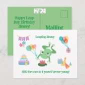 HBD Frog Lily Pad Cake Balloons Petten Ontwerp Briefkaart (Voorkant / Achterkant)