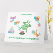 HBD Frog Lily Pad Cake Balloons Petten Ontwerp Kaart (Gele Bloem)