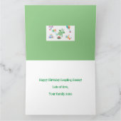 HBD Frog Lily Pad Cake Balloons Petten Ontwerp Kaart (Binnen)