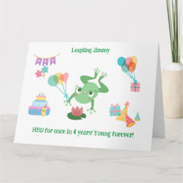 HBD Frog Lily Pad Cake Balloons Petten Ontwerp Kaart