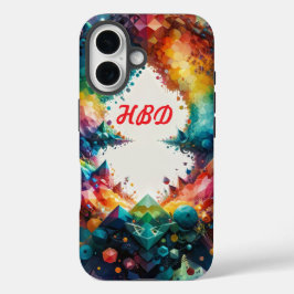 HBD Whimsical voor Verjaardag iPhone 16 Hoesje