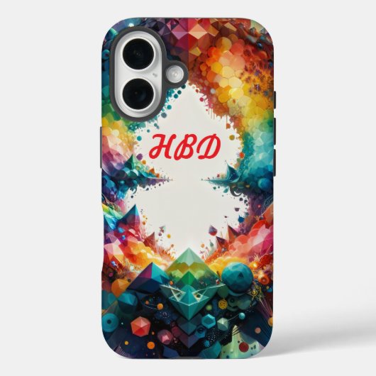 HBD Whimsical voor Verjaardag Case-Mate iPhone Case (Achterkant)