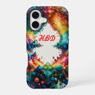 HBD Whimsical voor Verjaardag iPhone 16 Hoesje