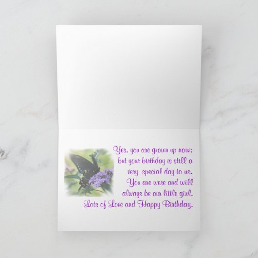 HBdayDaughter-customize Kaart (Binnen)