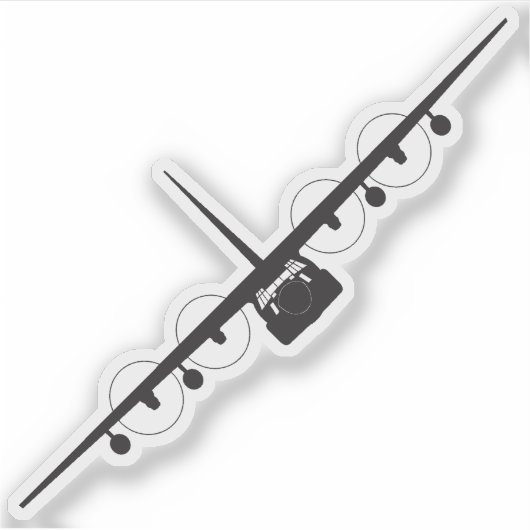 HC-130J Spooky Front Uitzicht Silhouet Sticker (Voorkant)