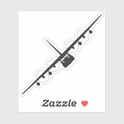 HC-130J Spooky Front Uitzicht Silhouet Sticker (Vel)