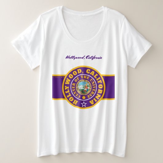 HCACOU T-shirt HOLLYWOOD, CA 2 (COU) Plus Maat (Design voorkant)