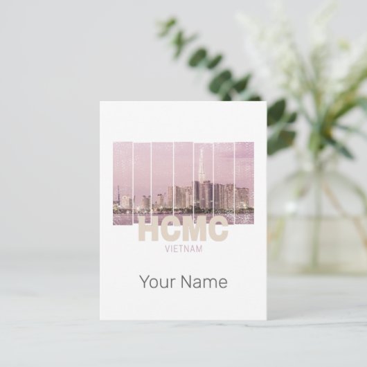 HCMC Saigon (Ho-Chi-Minh-City) Skyline Vietnam Feestdagenkaart (Staand voorkant)