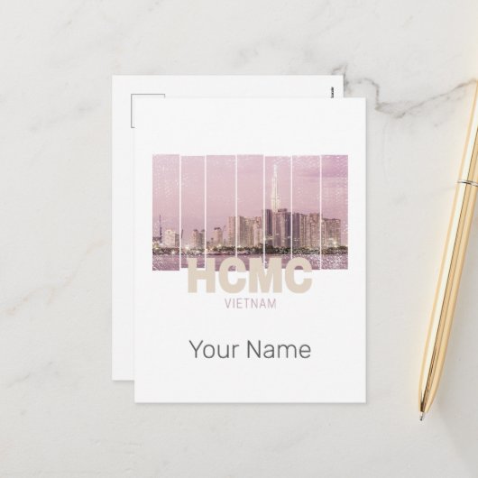 HCMC Saigon (Ho-Chi-Minh-City) Skyline Vietnam Feestdagenkaart (Voorkant / Achterkant in situ)