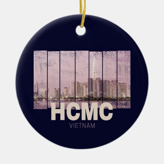 HCMC Saigon (Ho-Chi-Minh-City) Skyline Vietnam Keramisch Ornament (Voorkant)