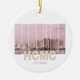 HCMC Saigon (Ho-Chi-Minh-City) Skyline Vietnam Keramisch Ornament