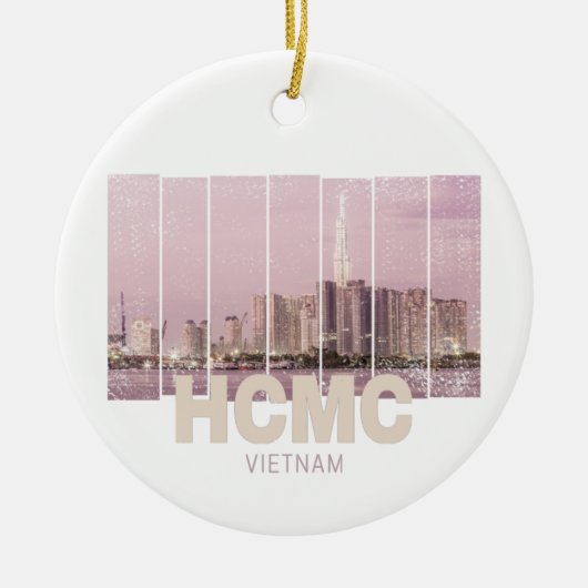 HCMC Saigon (Ho-Chi-Minh-City) Skyline Vietnam Keramisch Ornament (Voorkant)