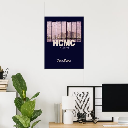 HCMC Saigon (Ho-Chi-Minh-City) Skyline Vietnam Poster (Thuiskantoor)