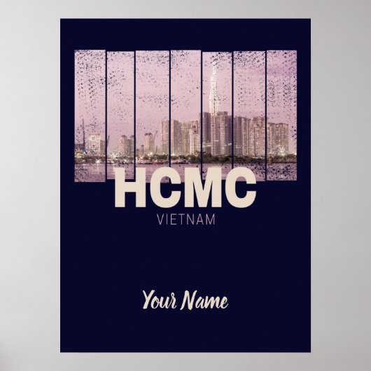 HCMC Saigon (Ho-Chi-Minh-City) Skyline Vietnam Poster (Voorkant)