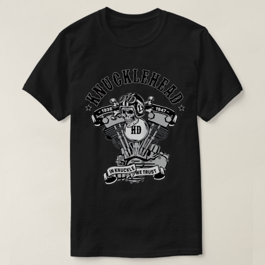 HD Knucklehead in Knuckle We vertrouwen op V-Twin  T-shirt (Design voorkant)