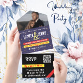 HD Moderne Foto & Ampersand Huwelijk QR Code RSVP All In One Uitnodiging