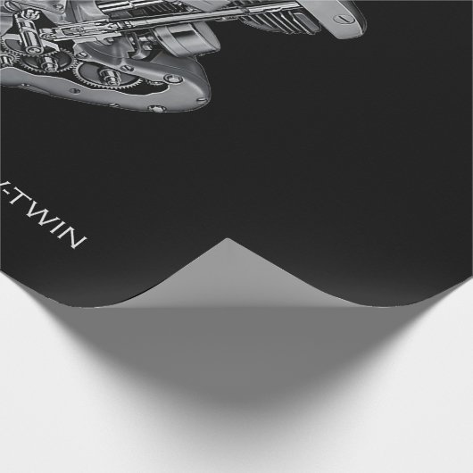 HD-motorfiets met videokettwin Shovelhead Engine D Cadeaupapier (Hoek)