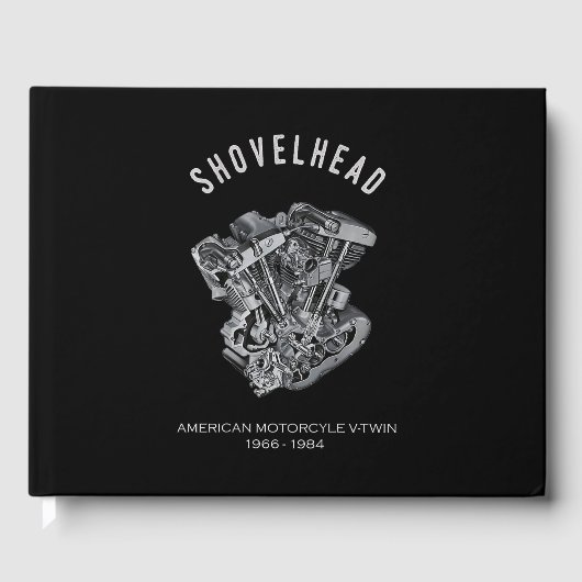 HD-motorfiets met videokettwin Shovelhead Engine D Gastenboek (Voorkant)