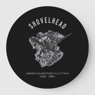 HD-motorfiets met videokettwin Shovelhead Engine D Grote Klok