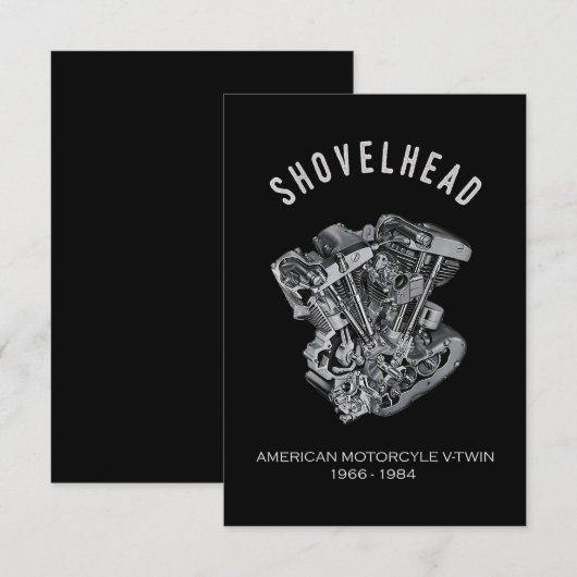 HD-motorfiets met videokettwin Shovelhead Engine D Kaart (Voorkant / Achterkant)