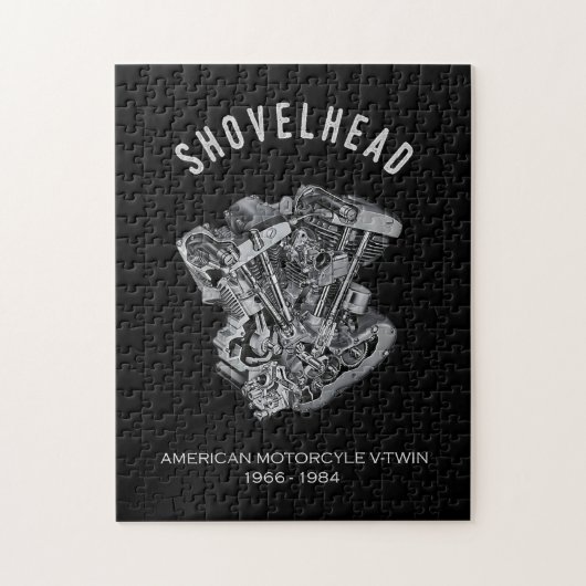 HD-motorfiets met videokettwin Shovelhead Engine D Legpuzzel (Verticaal)