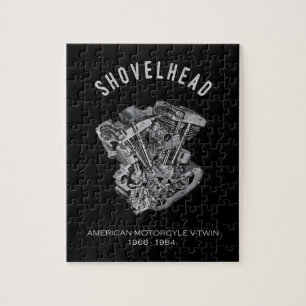 HD-motorfiets met videokettwin Shovelhead Engine D Legpuzzel