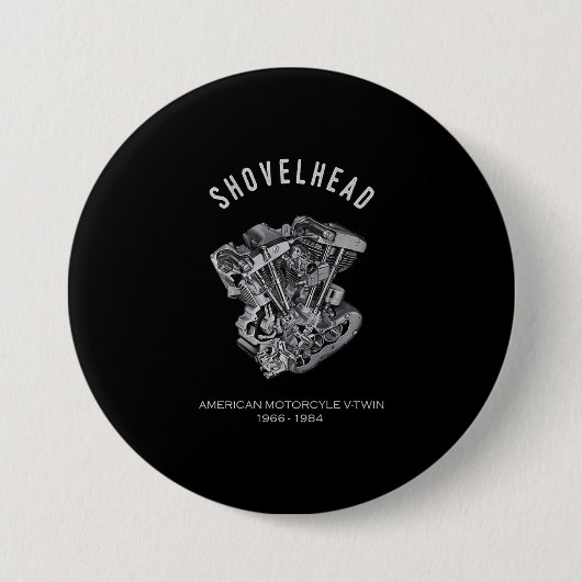 HD-motorfiets met videokettwin Shovelhead Engine D Ronde Button 7,6 Cm (Voorkant)