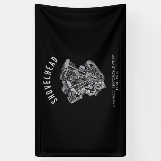 HD-motorfiets met videokettwin Shovelhead Engine D Spandoek (Verticaal)