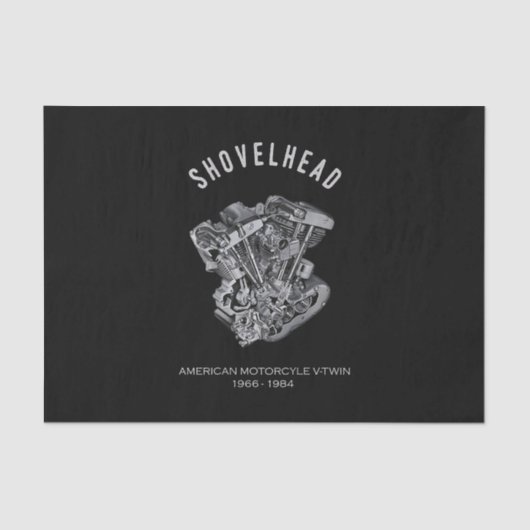 HD-motorfiets met videokettwin Shovelhead Engine D Tissuepapier (Voorkant)