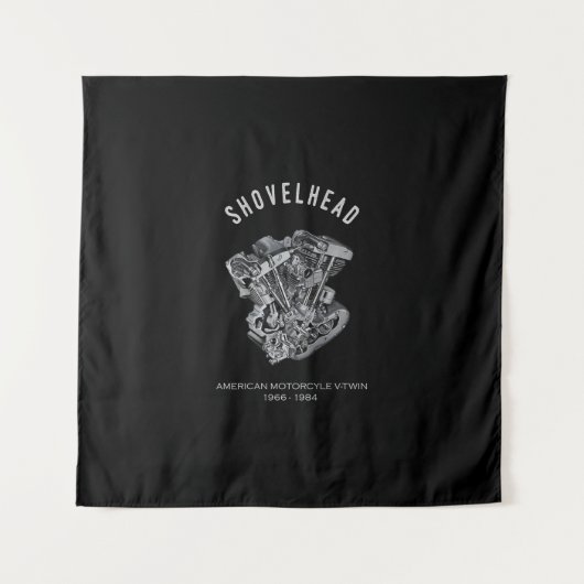 HD-motorfiets met videokettwin Shovelhead Engine D Wandkleed (Voorkant)