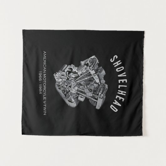 HD-motorfiets met videokettwin Shovelhead Engine D Wandkleed (Voorkant (horizontaal))