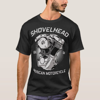 HD-motorfiets VTwin ShovelHead-engine tekenen T-shirt