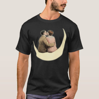 Hd. Paar kussen op de maan. papier T-shirt