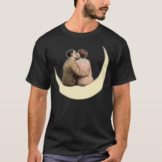 Hd. Paar kussen op de maan.  papier T-shirt (Voorkant)