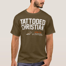 HD "Tattooed Christelijk" Brown T-Shirt - Mannen