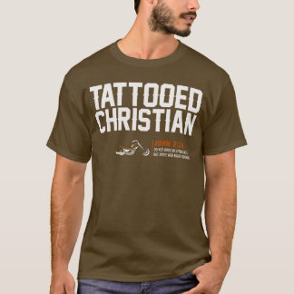 HD "Tattooed Christelijk" Brown T-Shirt - Mannen