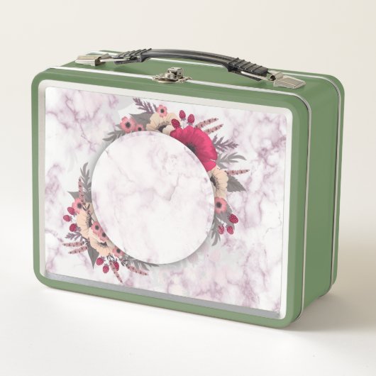 Hd Wallpaper Marble Lijst Flowers Floral Border (Voorkant)