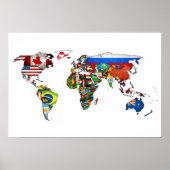 HD World Flags Map Poster (Voorkant)
