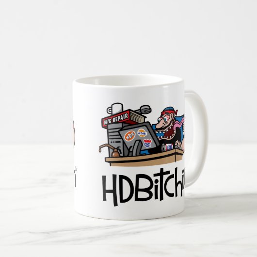 HDBitchin Logo Coffee Mok - Forum Surfing (Voorkant rechts)