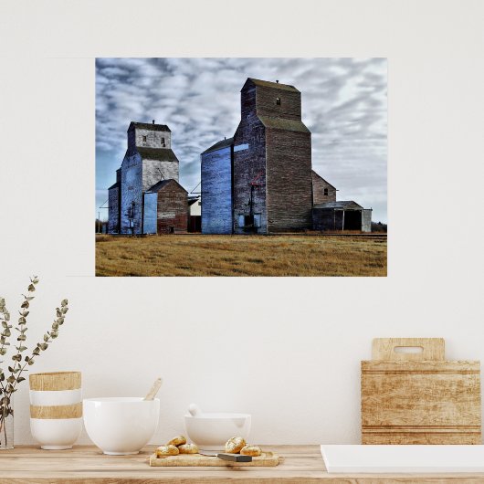 HDR Autumn prairie sentinels Poster Print (Keuken)