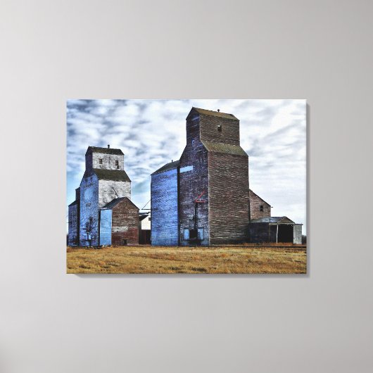 HDR Autumn Prairie Sentinels Stretch Canvas Afdruk (Voorkant)