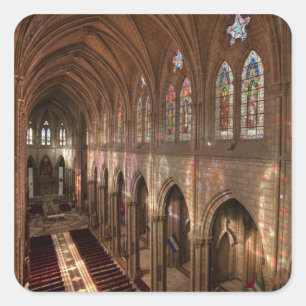 HDR-beeld van het interieur van de Basiliek, Quito Vierkante Sticker