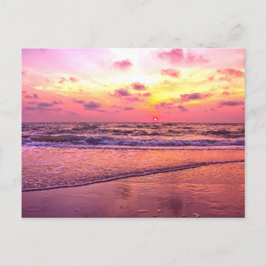 HDR Captivating Beach Sunset Briefkaart (Voorkant)