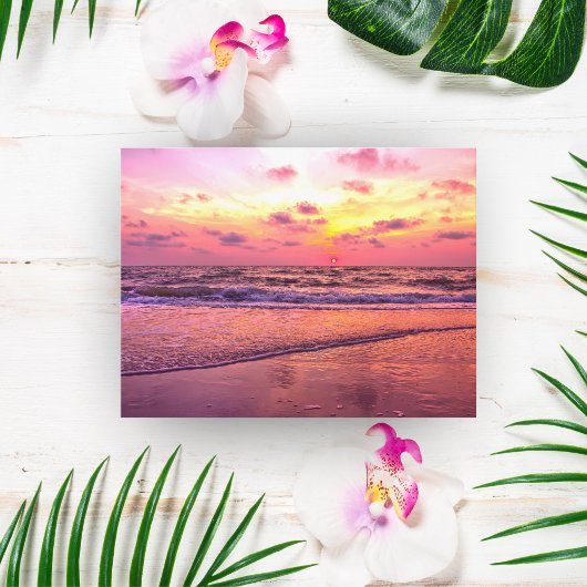 HDR Captivating Beach Sunset Briefkaart