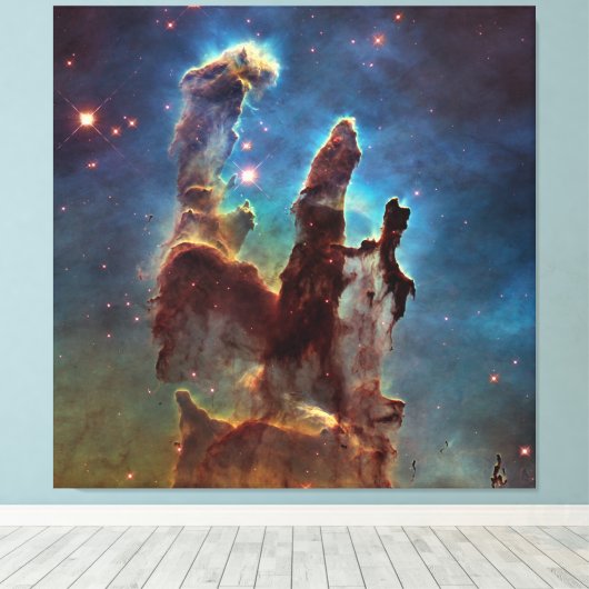 HDR Eagle Nebula Pillars of Creation Canvas Afdruk (Insitu (Houten vloer))